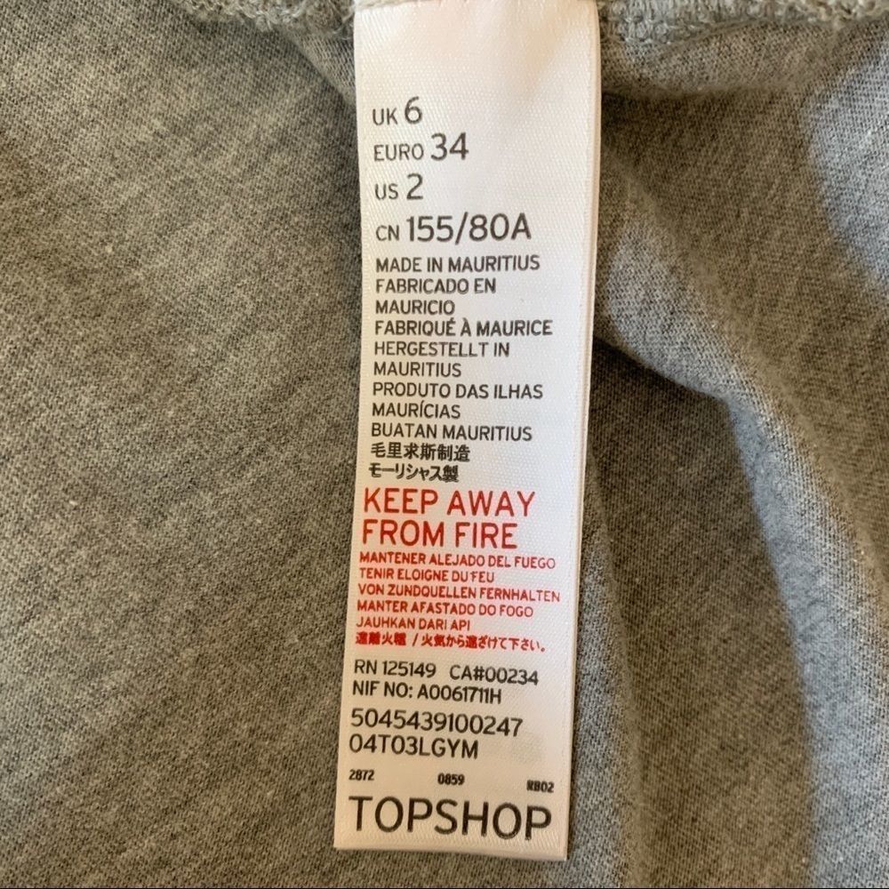 Topshop gray distress T-shirt women’s 8276 - Picture 8 of 9